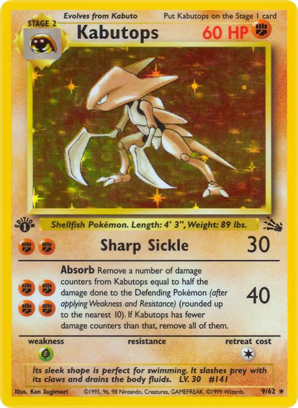 Kabutops (9) 09/62 card from Fossil