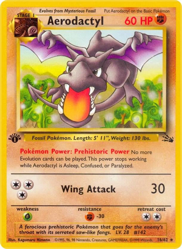 Aerodactyl (16) 16/62 card from Fossil