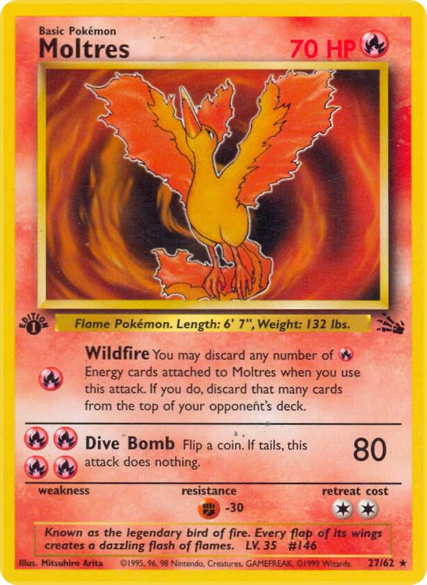 Moltres (27) 27/62 card from Fossil