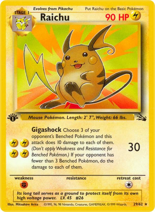 Raichu (29) 29/62 card from Fossil