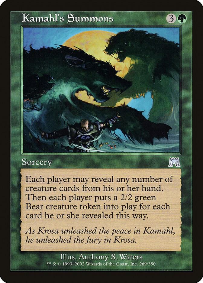 Kamahl's Summons 269 card from Onslaught