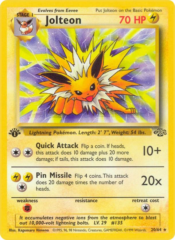 Jolteon (20) 20/64 card from Jungle