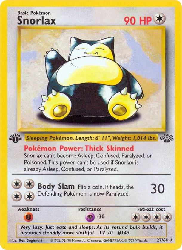 Snorlax (27) 27/64 card from Jungle