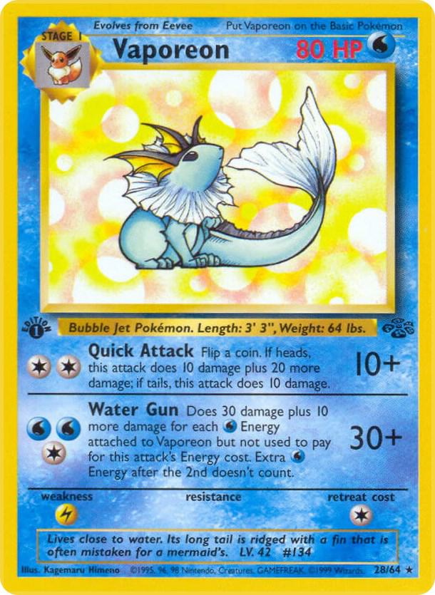 Vaporeon (28) 28/64 card from Jungle
