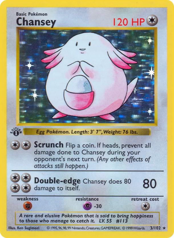 Chansey 003/102 card from Base Set (Shadowless)