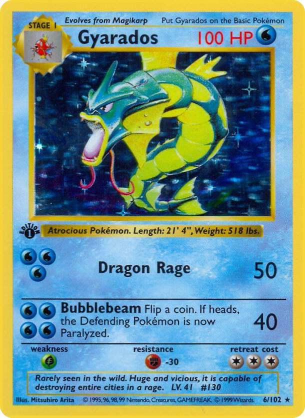 Gyarados 006/102 card from Base Set (Shadowless)