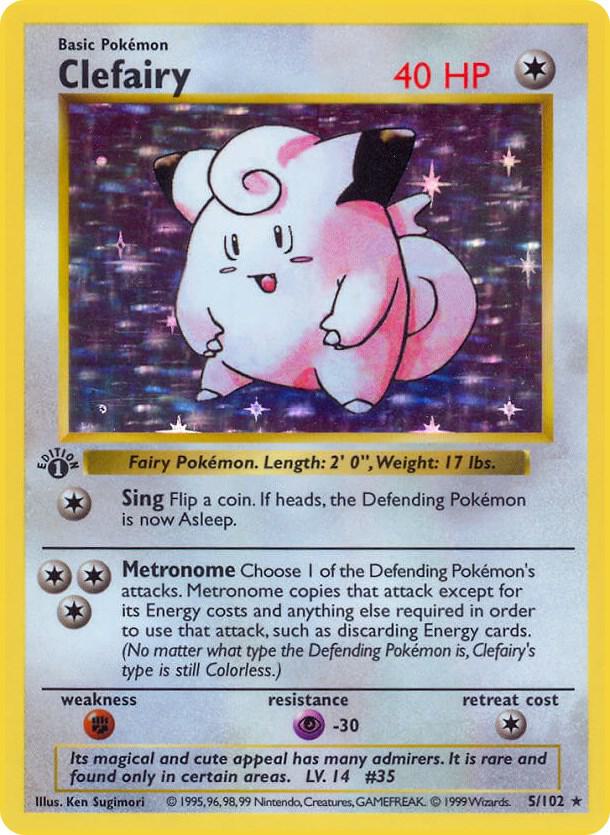 Clefairy 005/102 card from Base Set (Shadowless)