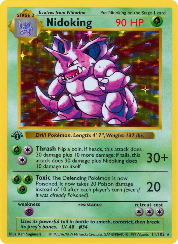 Nidoking 011/102 card from Base Set (Shadowless)