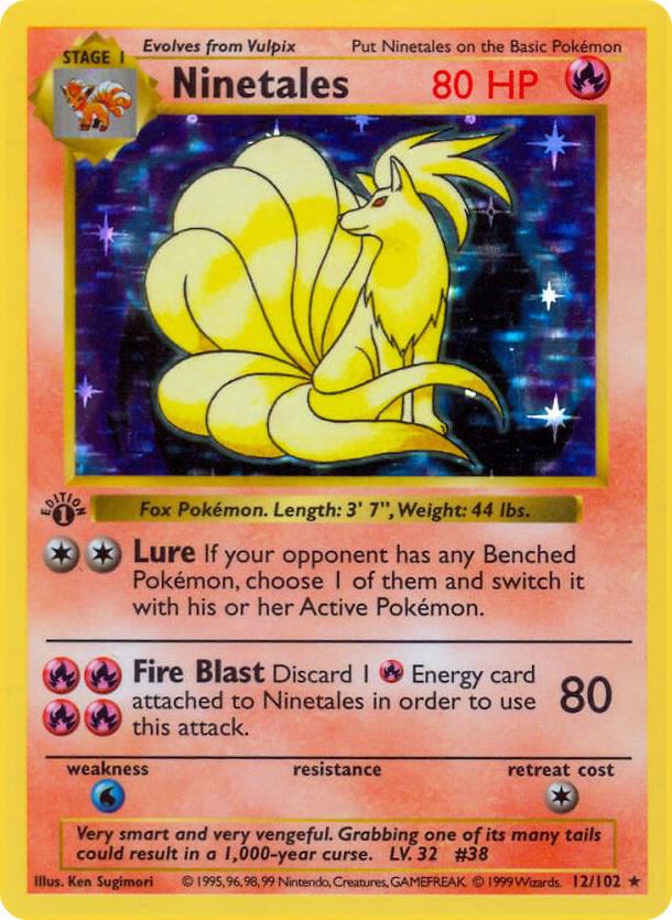 Ninetales 012/102 card from Base Set (Shadowless)