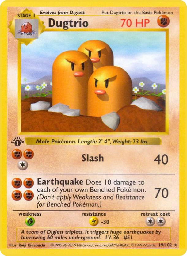 Dugtrio 019/102 card from Base Set (Shadowless)