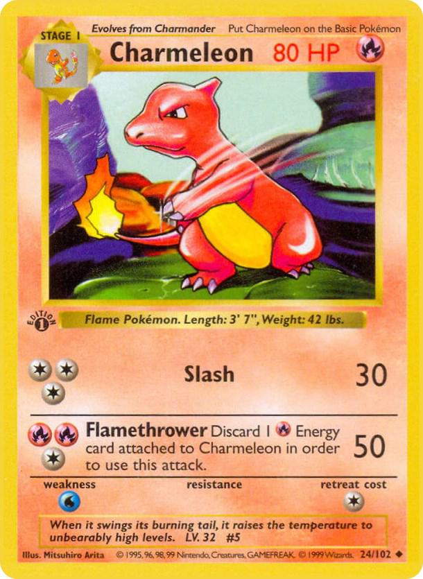 Charmeleon 024/102 card from Base Set (Shadowless)
