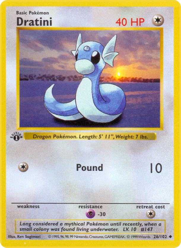 Dratini 026/102 card from Base Set (Shadowless)