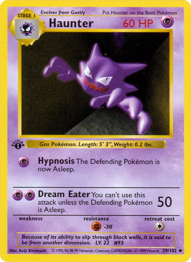 Haunter 029/102 card from Base Set (Shadowless)