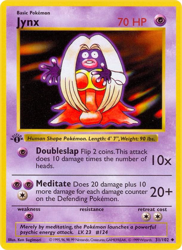 Jynx 031/102 card from Base Set (Shadowless)