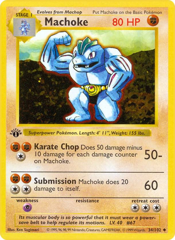 Machoke 034/102 card from Base Set (Shadowless)