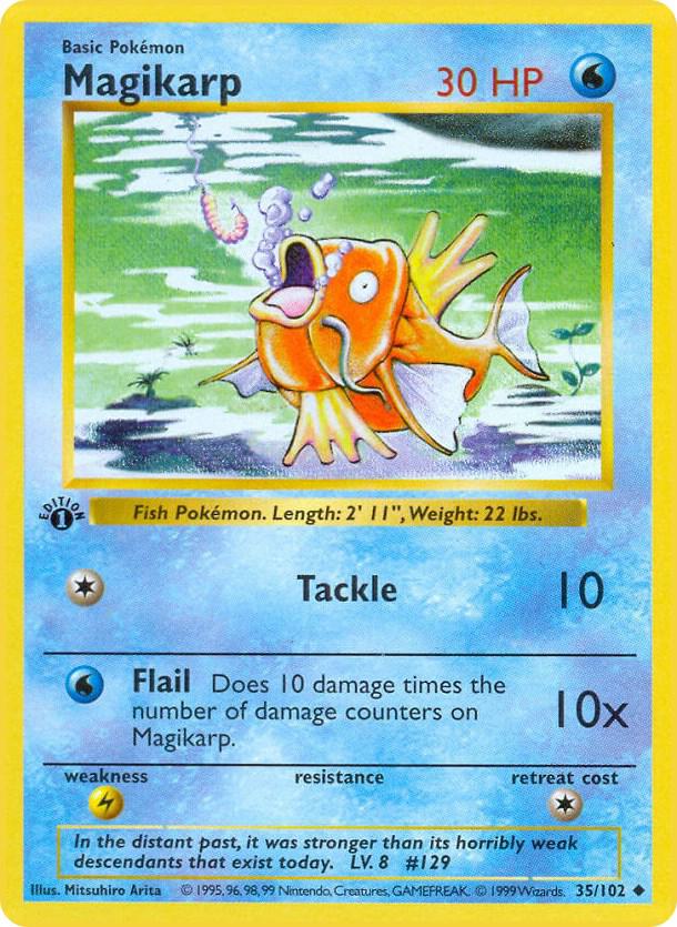 Magikarp 035/102 card from Base Set (Shadowless)