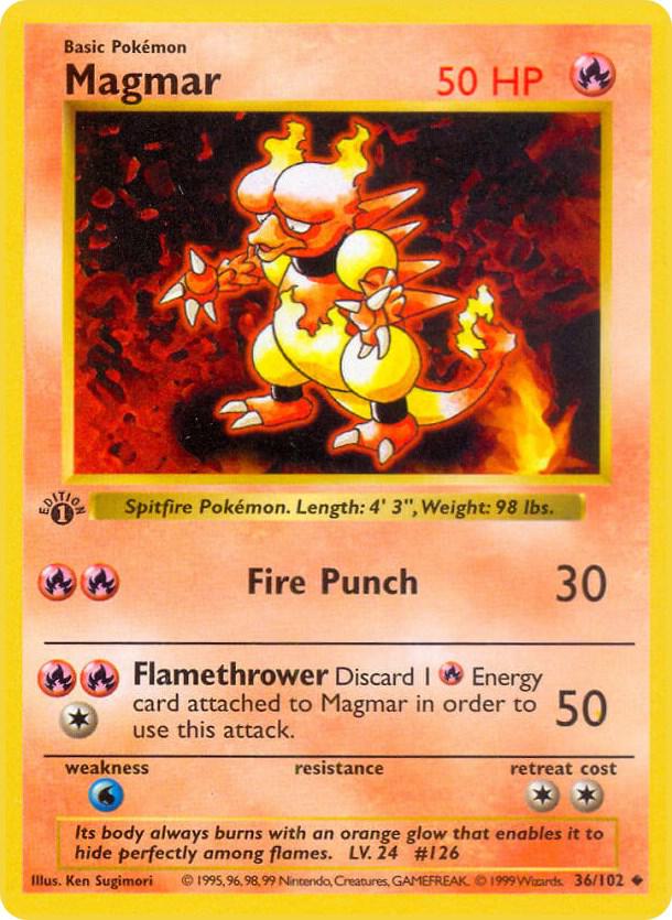 Magmar 036/102 card from Base Set (Shadowless)