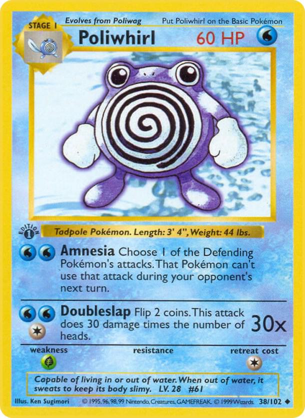 Poliwhirl 038/102 card from Base Set (Shadowless)