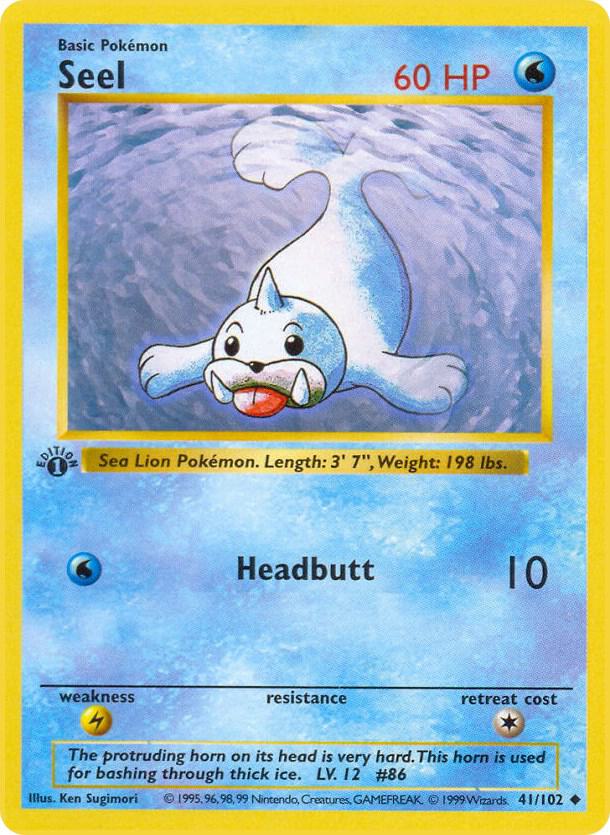 Seel 041/102 card from Base Set (Shadowless)