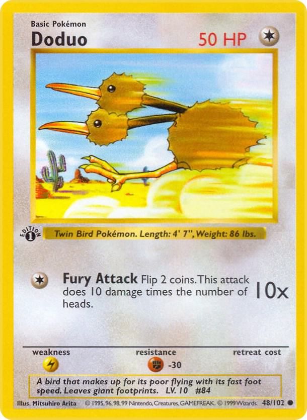 Doduo 048/102 card from Base Set (Shadowless)