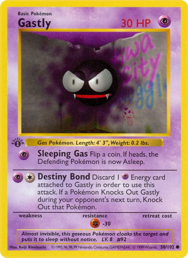Gastly 050/102 card from Base Set (Shadowless)