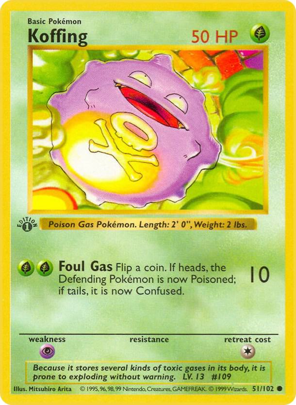 Koffing 051/102 card from Base Set (Shadowless)