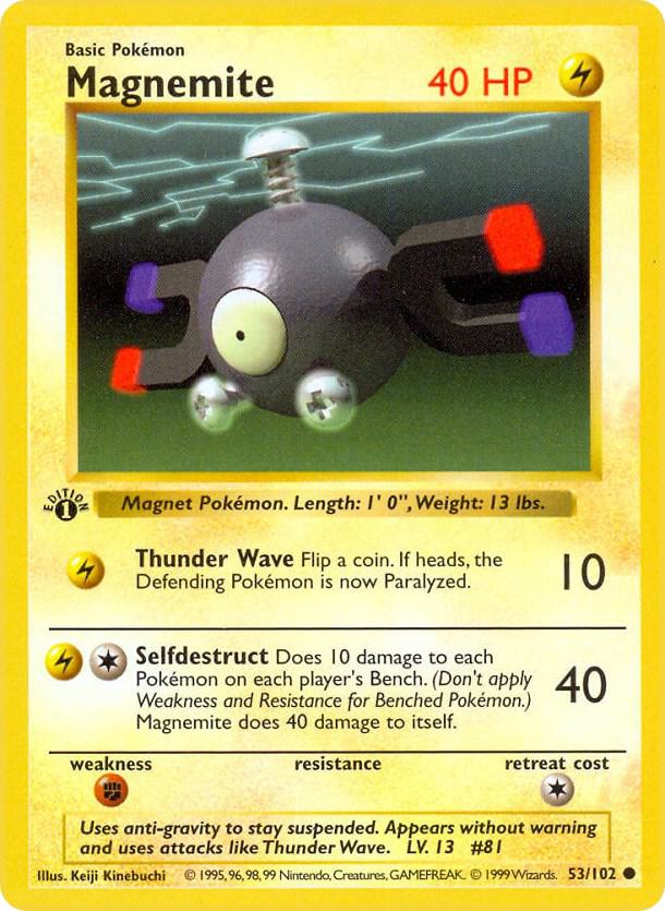 Magnemite 053/102 card from Base Set (Shadowless)