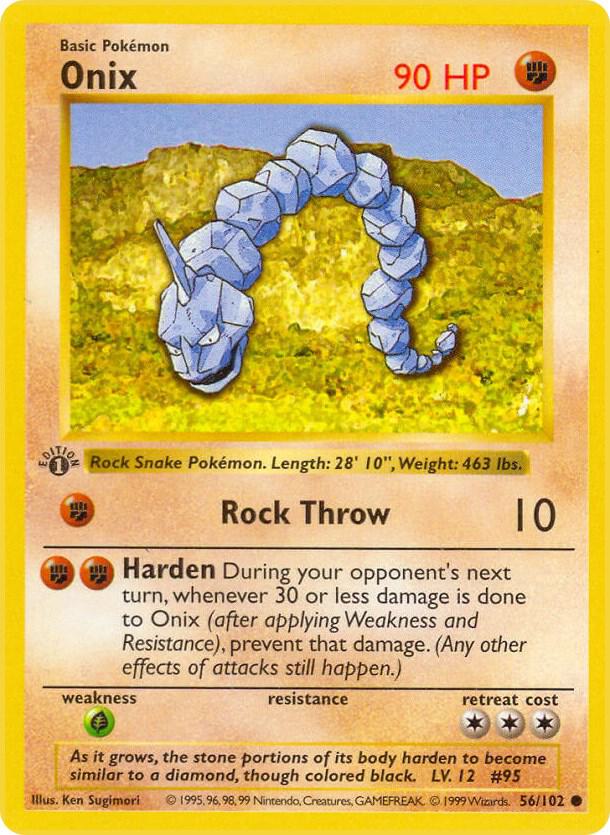 Onix 056/102 card from Base Set (Shadowless)