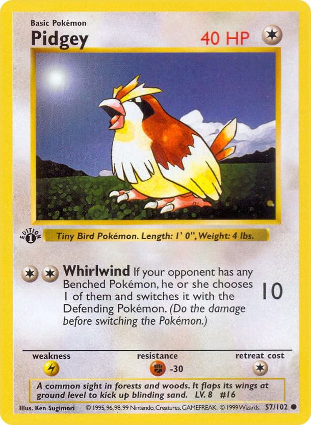 Pidgey 057/102 card from Base Set (Shadowless)