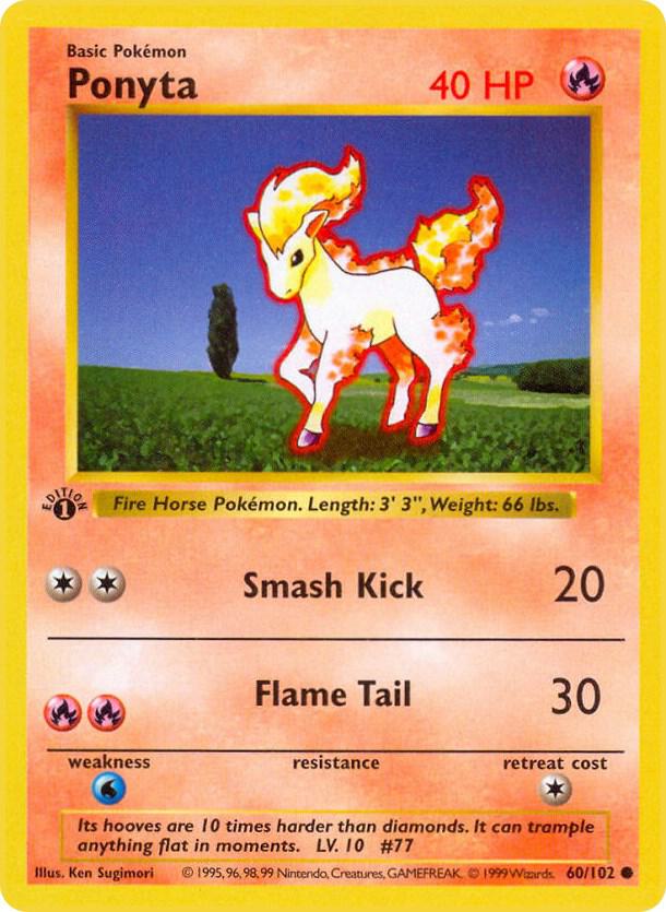 Ponyta 060/102 card from Base Set (Shadowless)
