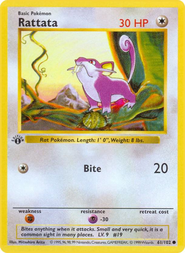 Rattata 061/102 card from Base Set (Shadowless)