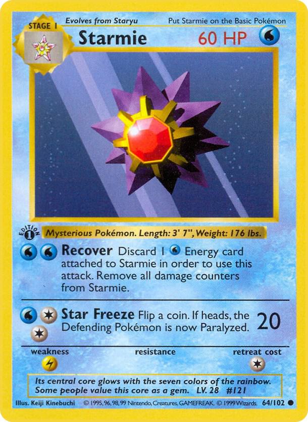Starmie 064/102 card from Base Set (Shadowless)