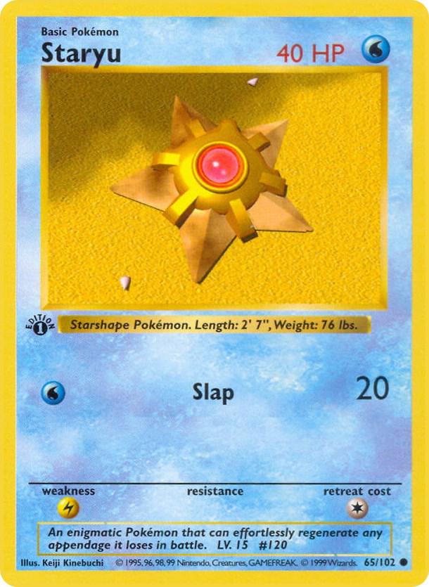 Staryu 065/102 card from Base Set (Shadowless)