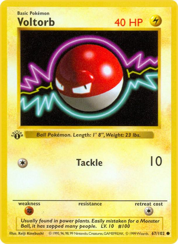 Voltorb 067/102 card from Base Set (Shadowless)