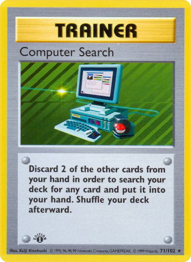Computer Search 071/102 card from Base Set (Shadowless)