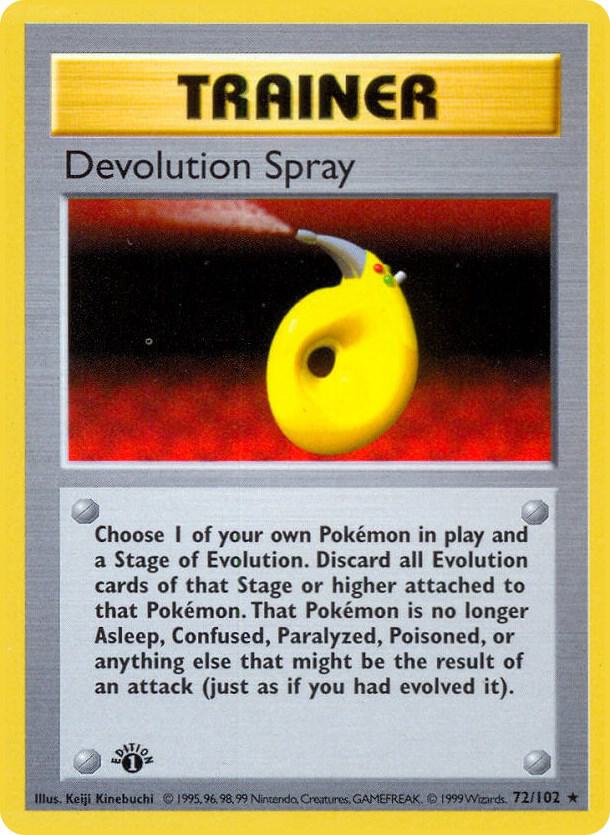 Devolution Spray 072/102 card from Base Set (Shadowless)