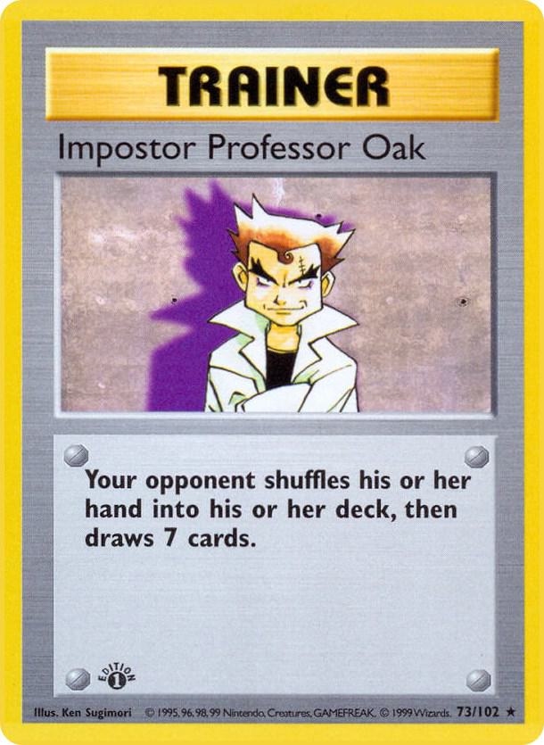 Impostor Professor Oak 073/102 card from Base Set (Shadowless)