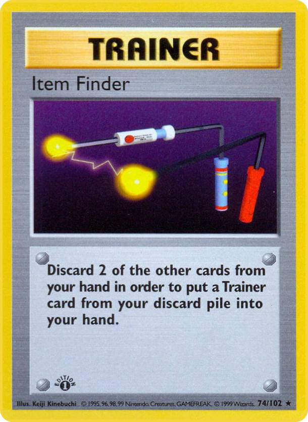 Item Finder 074/102 card from Base Set (Shadowless)