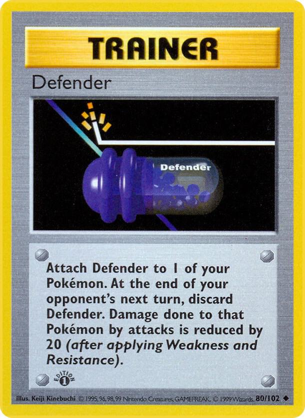 Defender 080/102 card from Base Set (Shadowless)