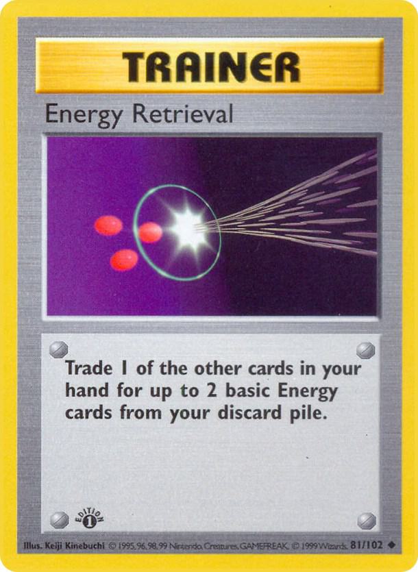 Energy Retrieval 081/102 card from Base Set (Shadowless)