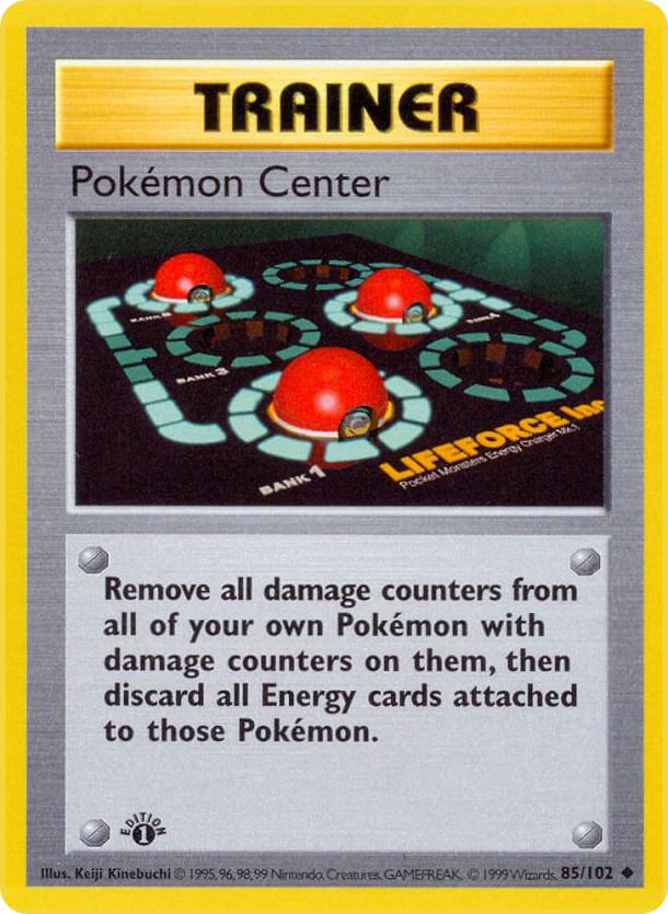 Pokemon Center 085/102 card from Base Set (Shadowless)