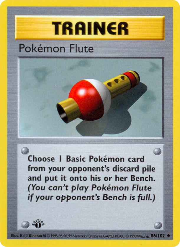 Pokemon Flute 086/102 card from Base Set (Shadowless)