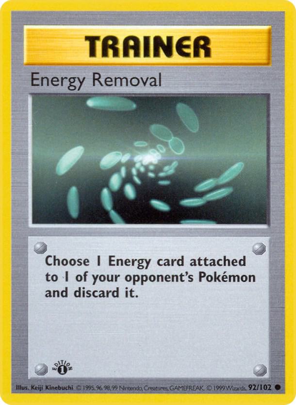 Energy Removal 092/102 card from Base Set (Shadowless)