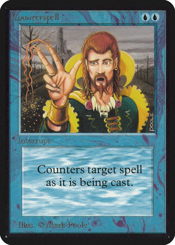 Counterspell card from Alpha Edition