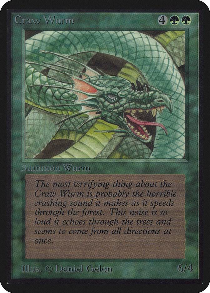 Craw Wurm card from Alpha Edition