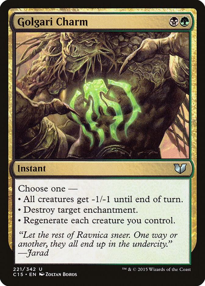 Golgari Charm 221 card from Commander 2015