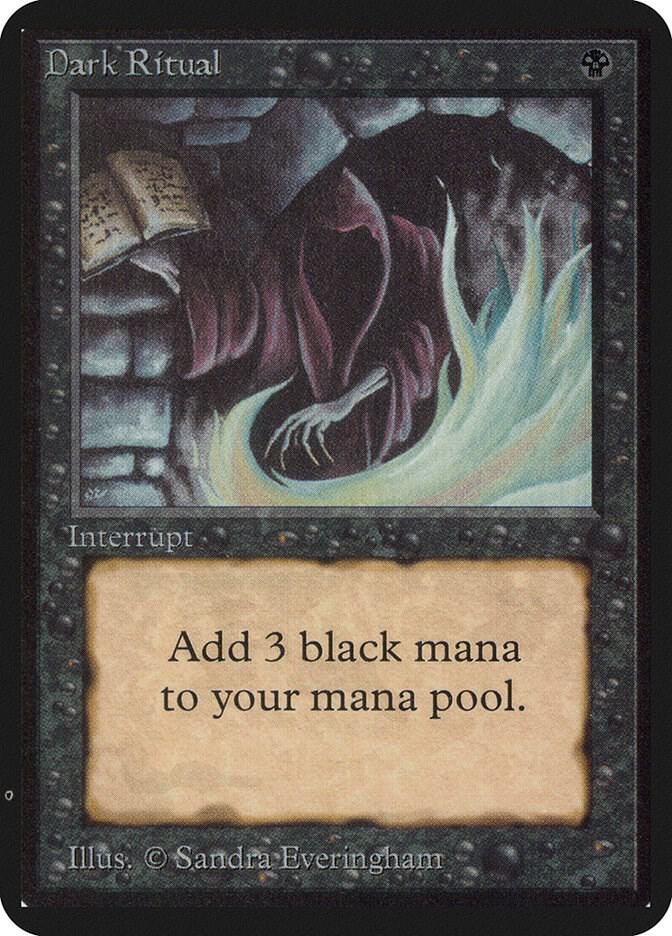 Dark Ritual card from Alpha Edition