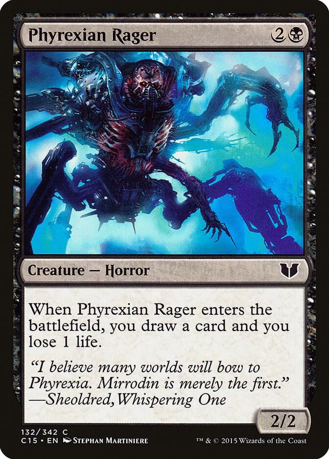Phyrexian Rager 132 card from Commander 2015