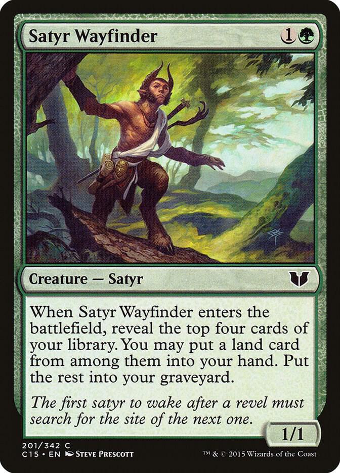 Satyr Wayfinder 201 card from Commander 2015