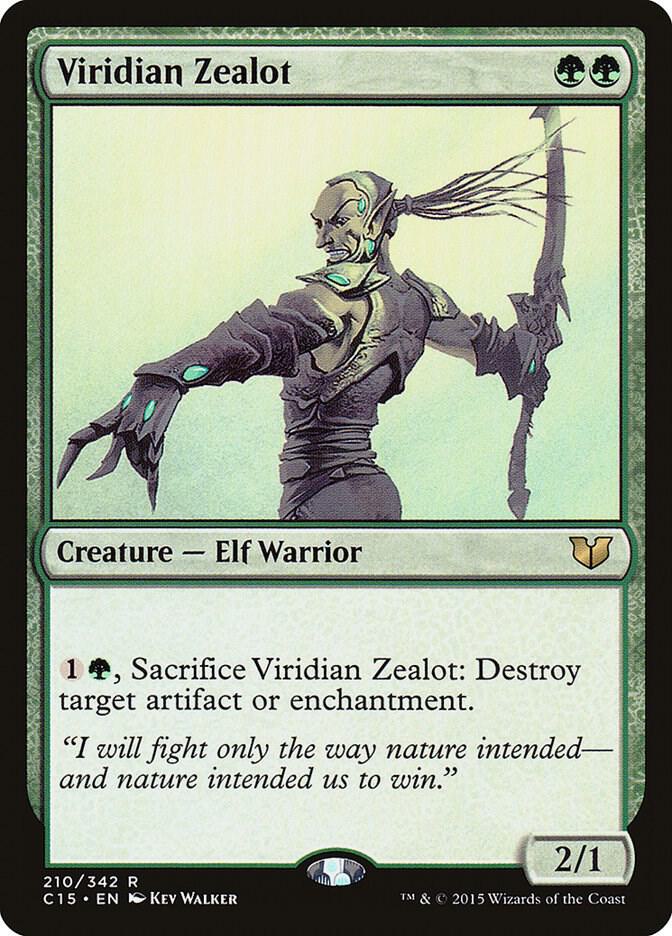Viridian Zealot 210 card from Commander 2015